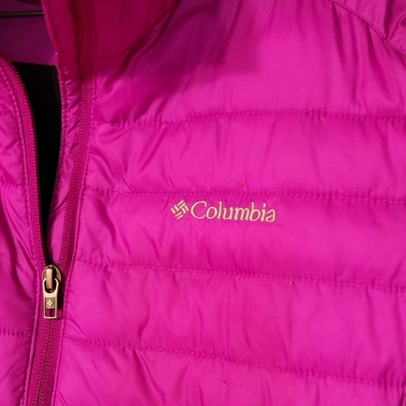 Columbia Sportswear SzLg Fuschia & black puffy coat. - Picture 4 of 7